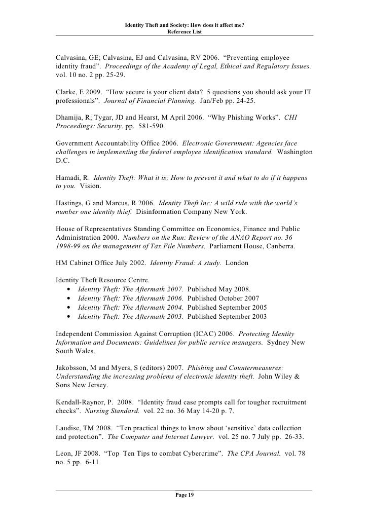 identity theft research paper outline